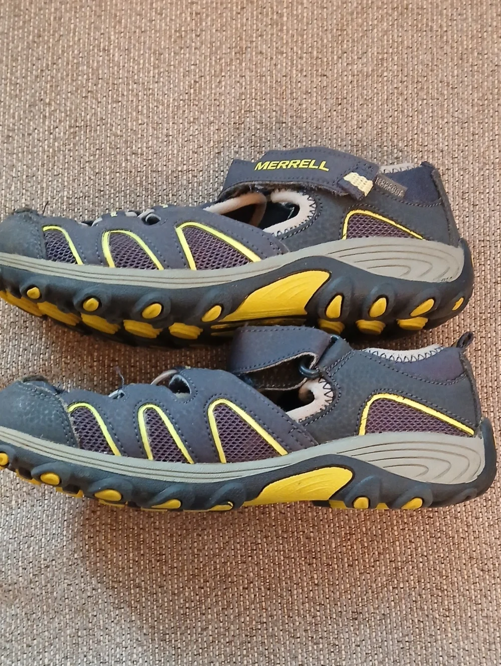 Boys Merrell M-Hydro H20 Sandal NV/LM, Navy Blue Water Sandal, Size 1 M